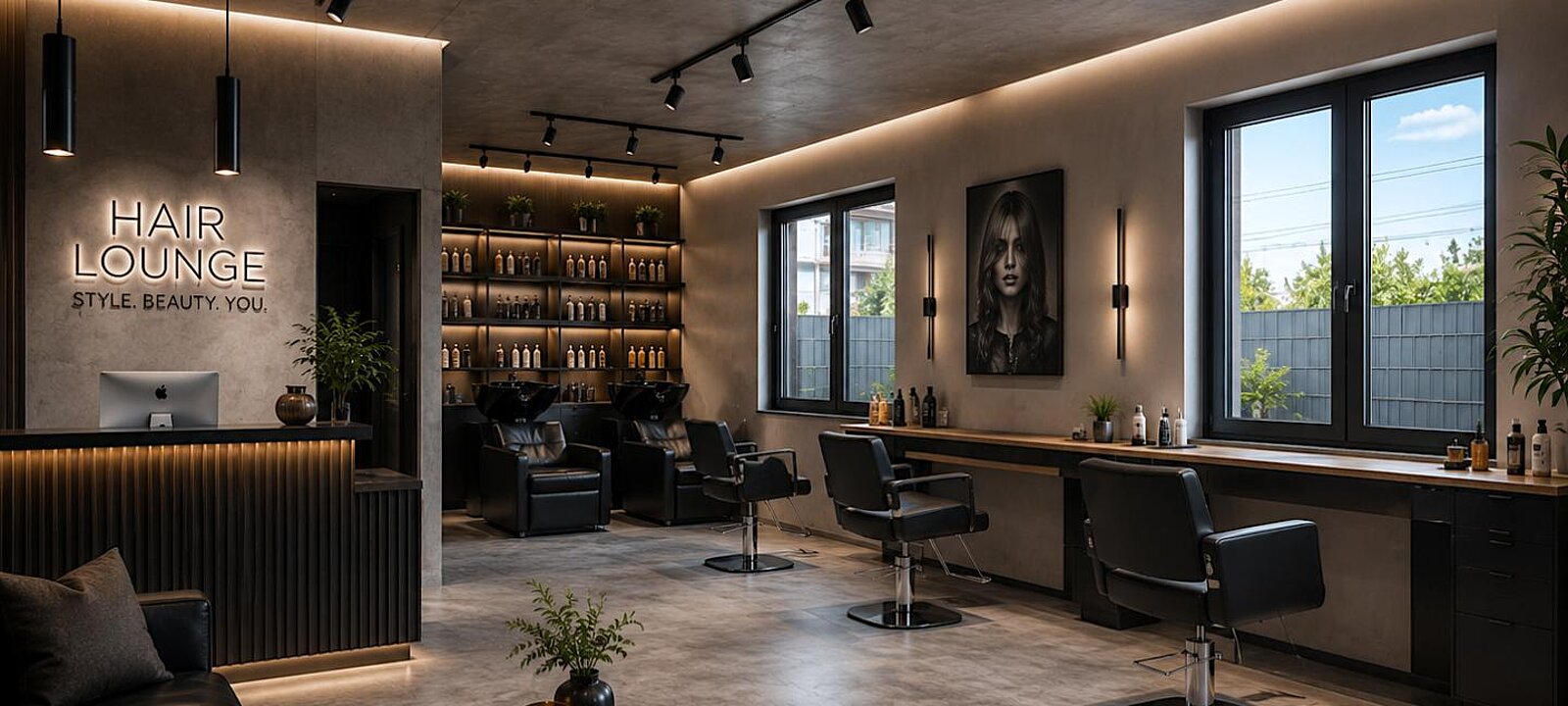 Visualisierungsbeispiel Geschäftslokal Friseur Visualisierungsbeispiel Geschäftslokal Friseur