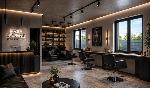 Visualisierungsbeispiel Geschäftslokal Friseur
