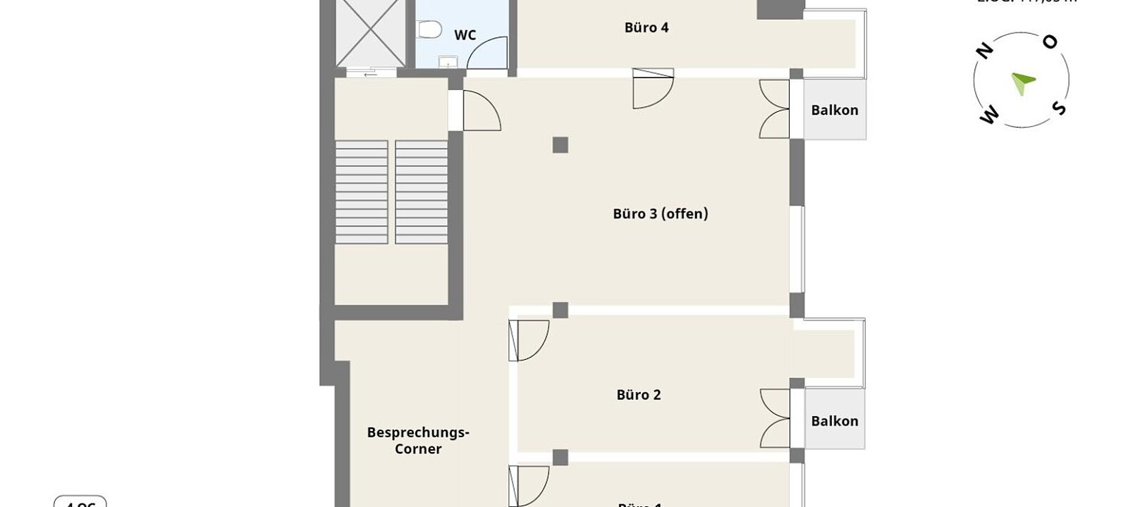 Planskizze Büro 2. OG