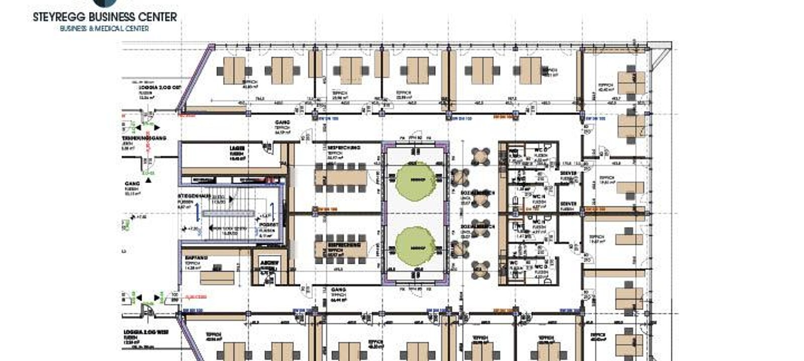 Planskizze 2.OG Südtrakt