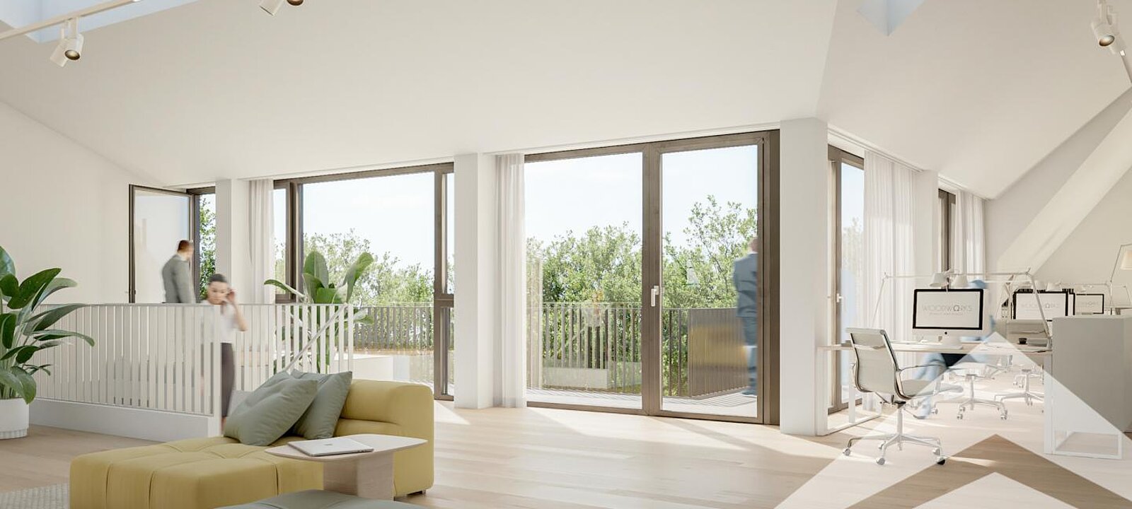 Visualisierung DG Büro innen