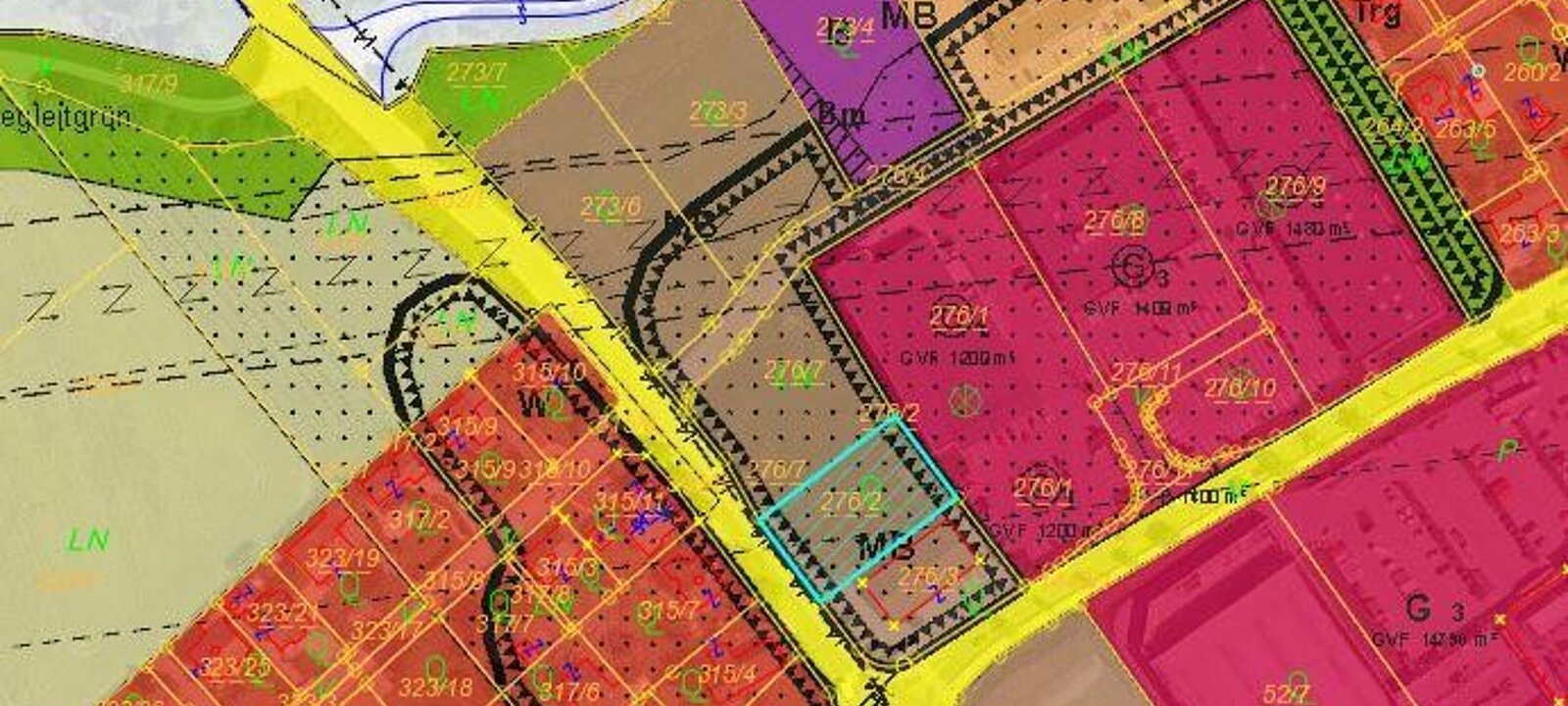 Flächenwidmung Wallererstraße