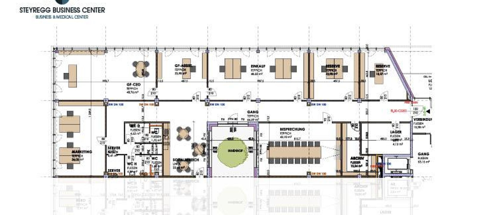 Planskizze 2.OG Nordtrakt Ost