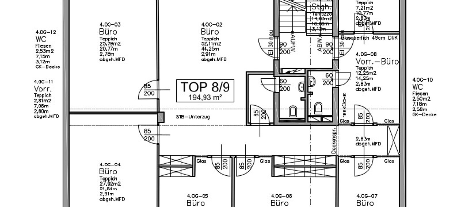 Grundriss Top 8 Geschäftsfläche