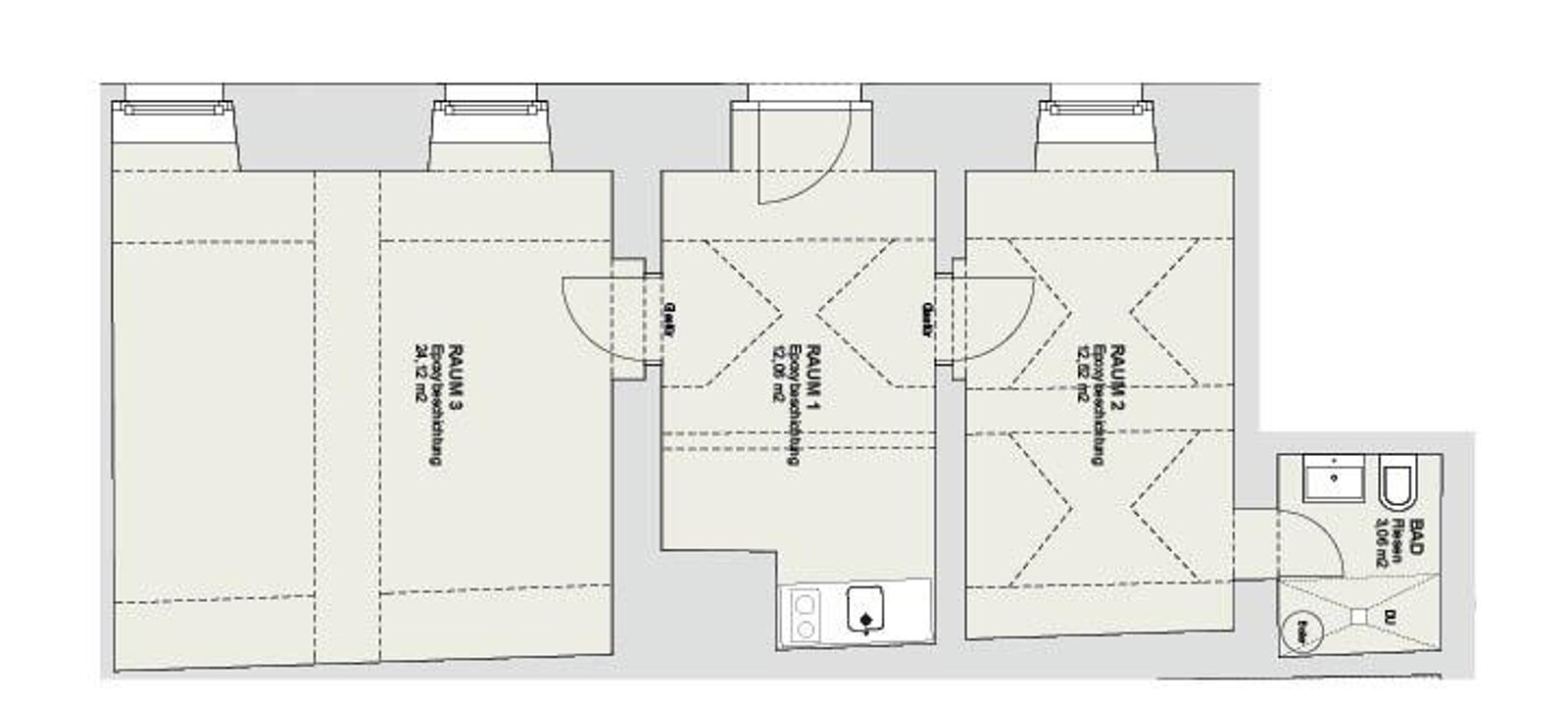 Planskizze Geschäftslokal, Klammstrasse 1, Top 5,E