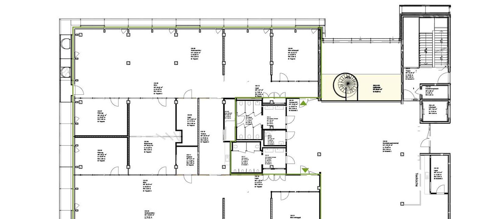 Planskizze ca. 750 m² 1. OG