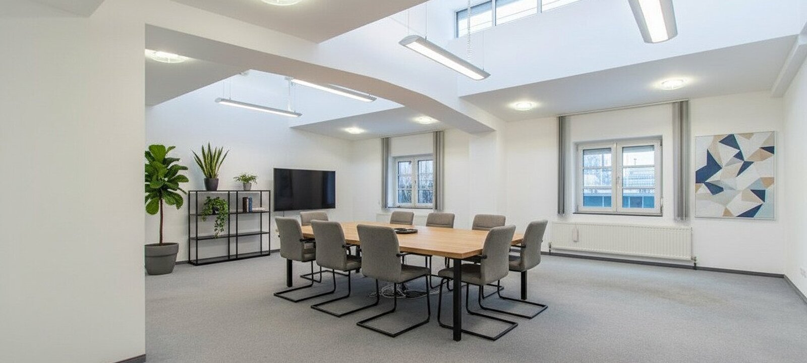 Bsp. Besprechungsraum - Visualisierung – Einrichtung mittels KI ergänzt