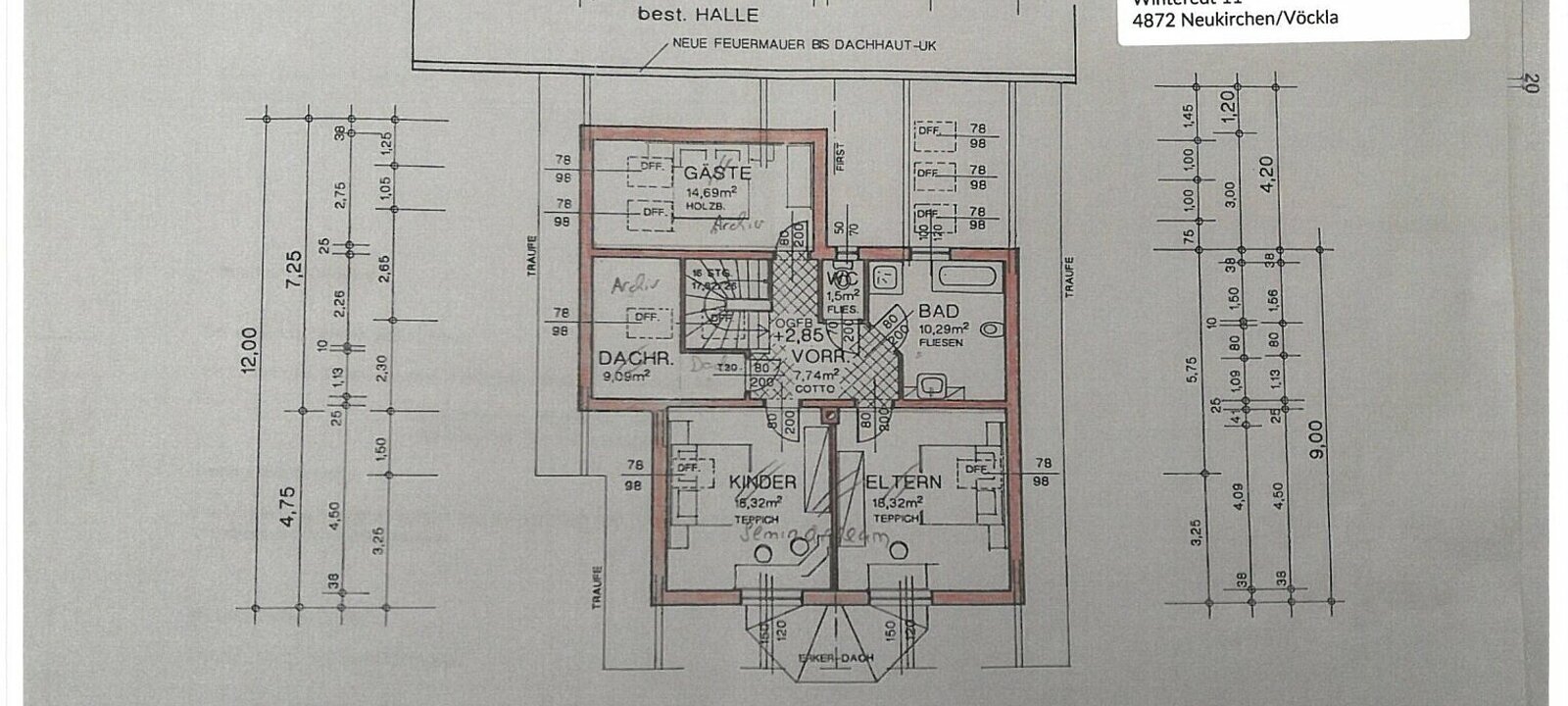 Wohnhaus-Büro Plan OG