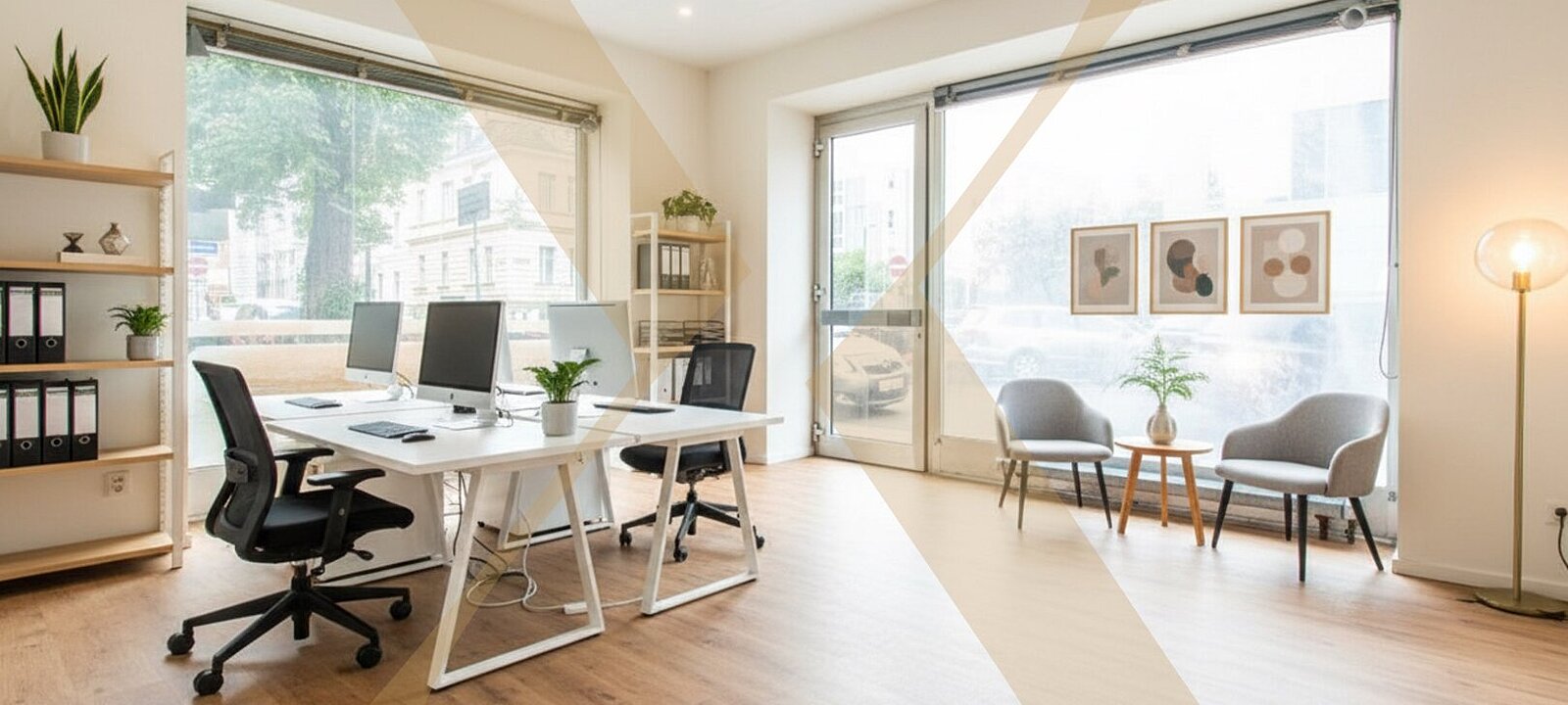 Bsp. Büro - Visualisierung – Einrichtung & Renovierung mittels KI