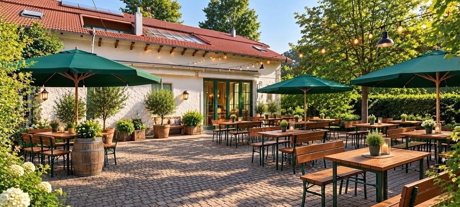 Visualisierung möglicher Gastgarten mit KI generiert