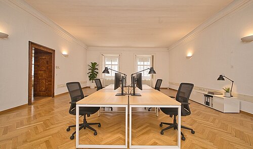 Büro 63,5 m² - Einrichtungsbeispiel KI-visualisiert