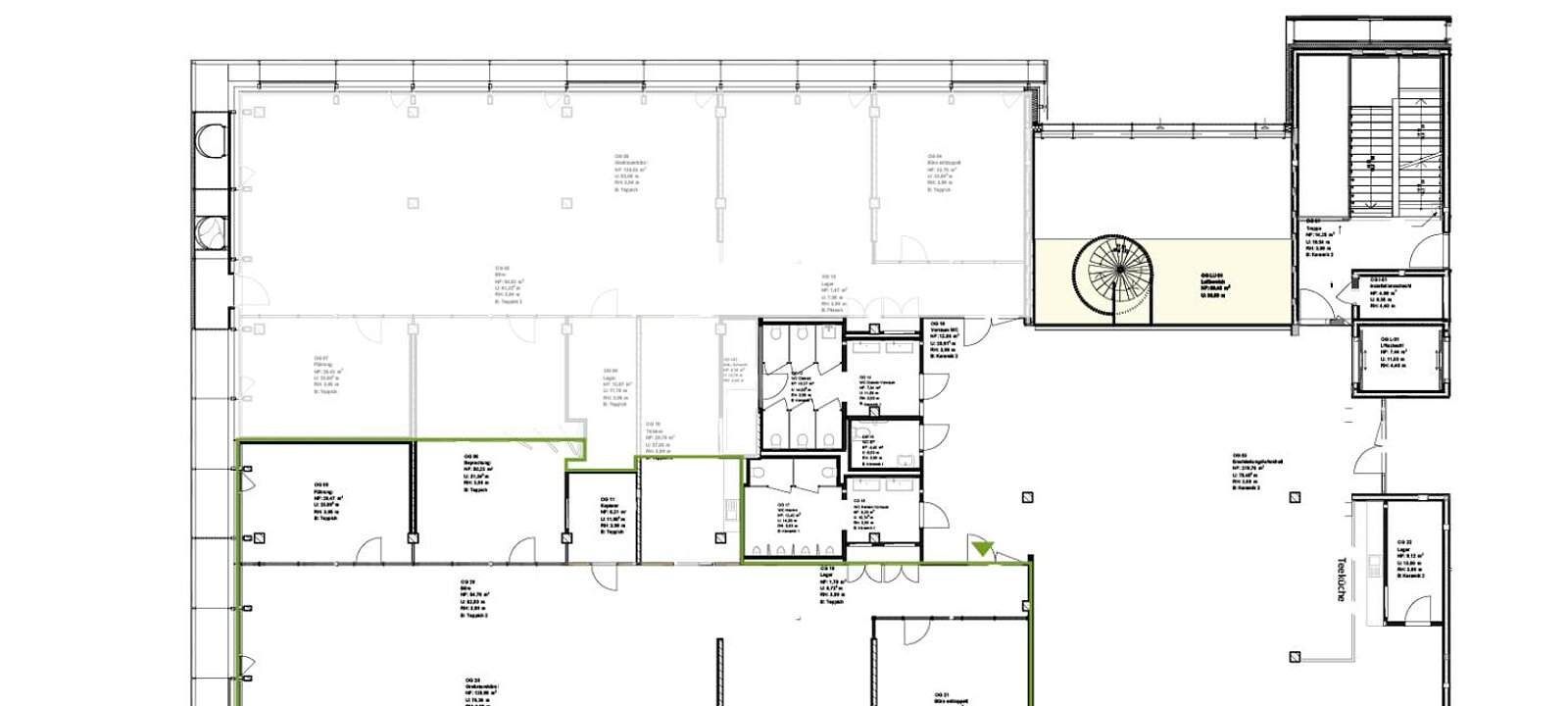 Planskizze Südwest ca. 375 m² Teilungsoption Planskizze Südwest ca. 375 m² Teilungsoption