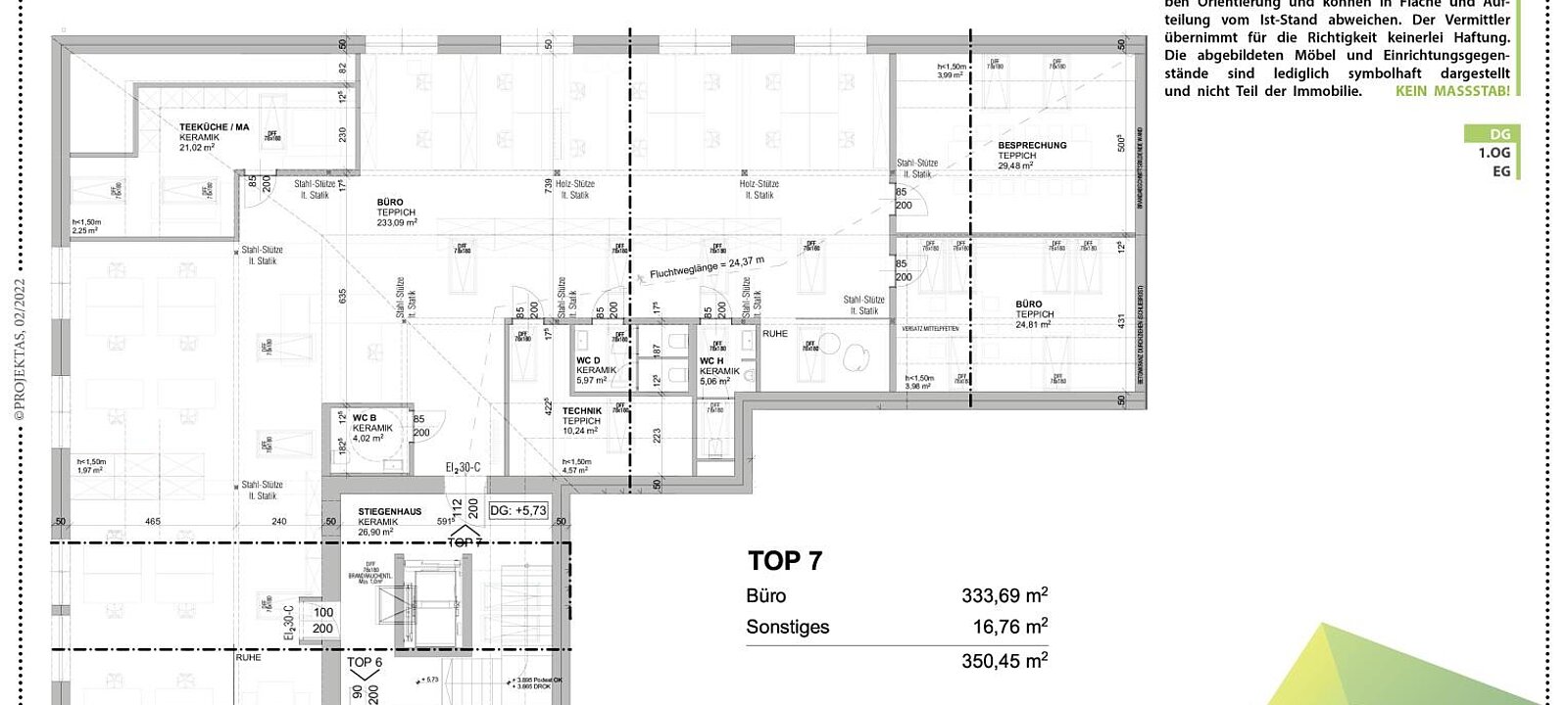 Planskizze Büro Top 7