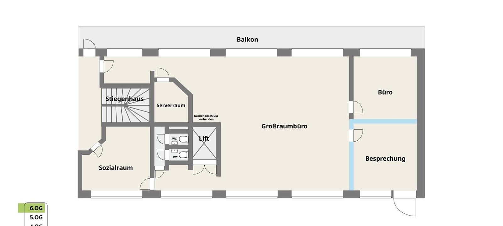 Planskizze, Am Winterhafen 13, 4020 Linz, 6. OG